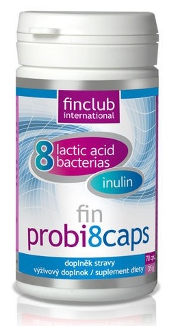 Doplněk stravy Probi8caps obsahuje inulin a směs DUOLAC, která je zdrojem 8 druhů bakterií (viz složení níže). Jedna kapsle obsahuje v momentě výroby jednu miliardu probiotik. Výrobce použil patentovanou technologii, která chrání bakterie, dokud se nedostanou v aktivním stavu do střev, kde se uvolňují z ochranných vrstev.